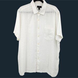Club Room Luxury Button-Up Shirt Men size XXL 100% linen Casual Neutral Coastal